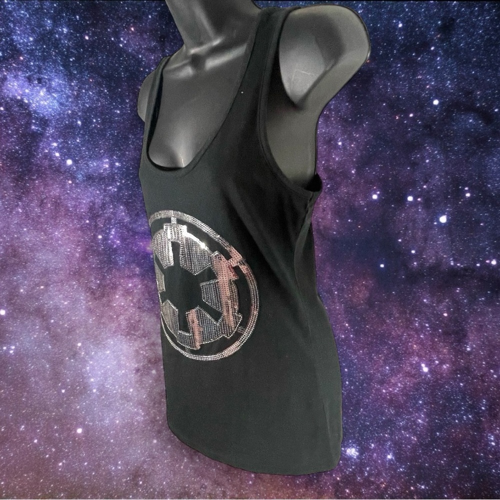 Star Wars Galactic Empire Logo Women's Racerback Tank Top Size Medium Black Hthr